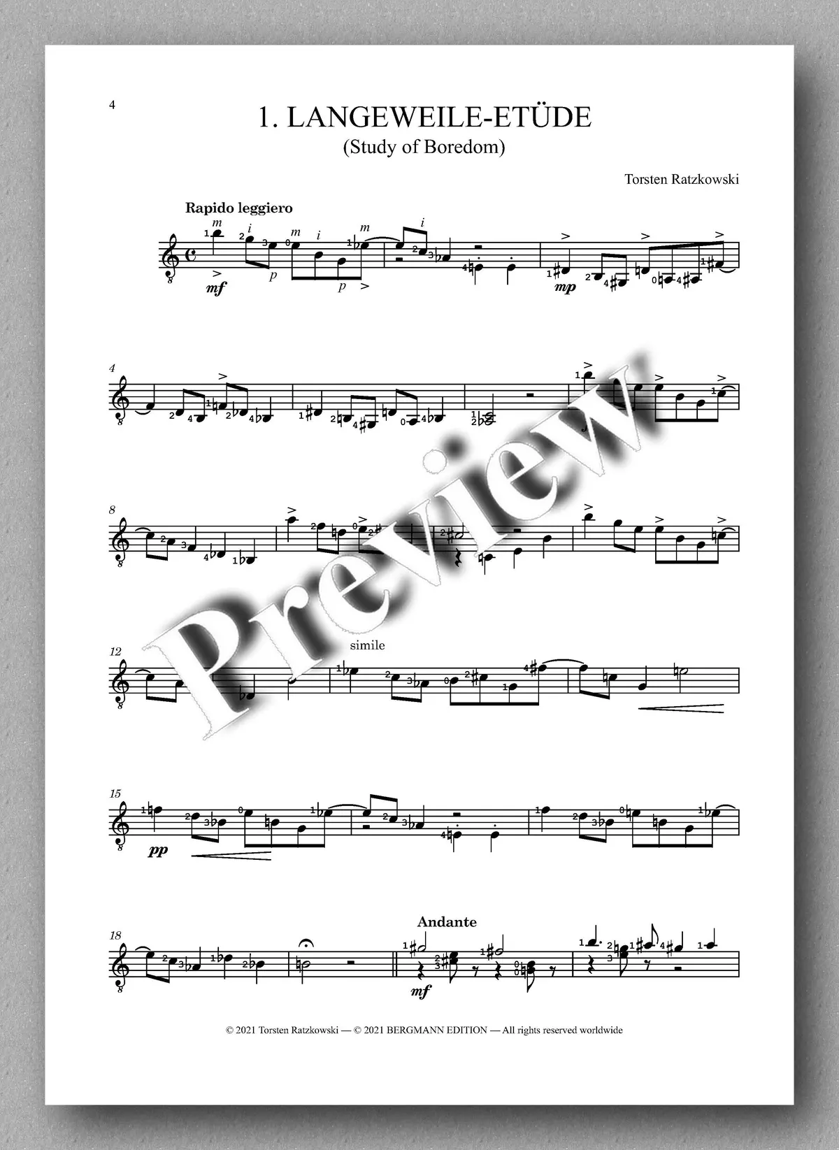 Ratzkowski, Three Etudes 2