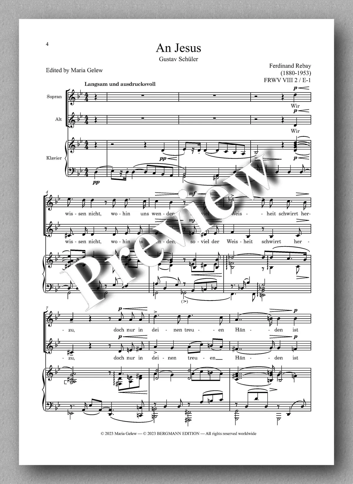 Rebay, Lieder No. 12, Lieder Für Zwei Singstimmen Mit Klavierbegleitung 2