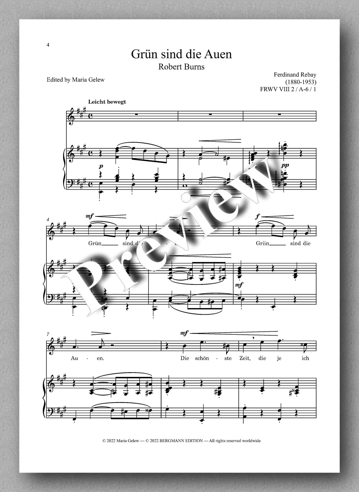 Rebay, Lieder No. 4, Lieder Nach Gedichten Von Robert Burns (1759-1796) 2