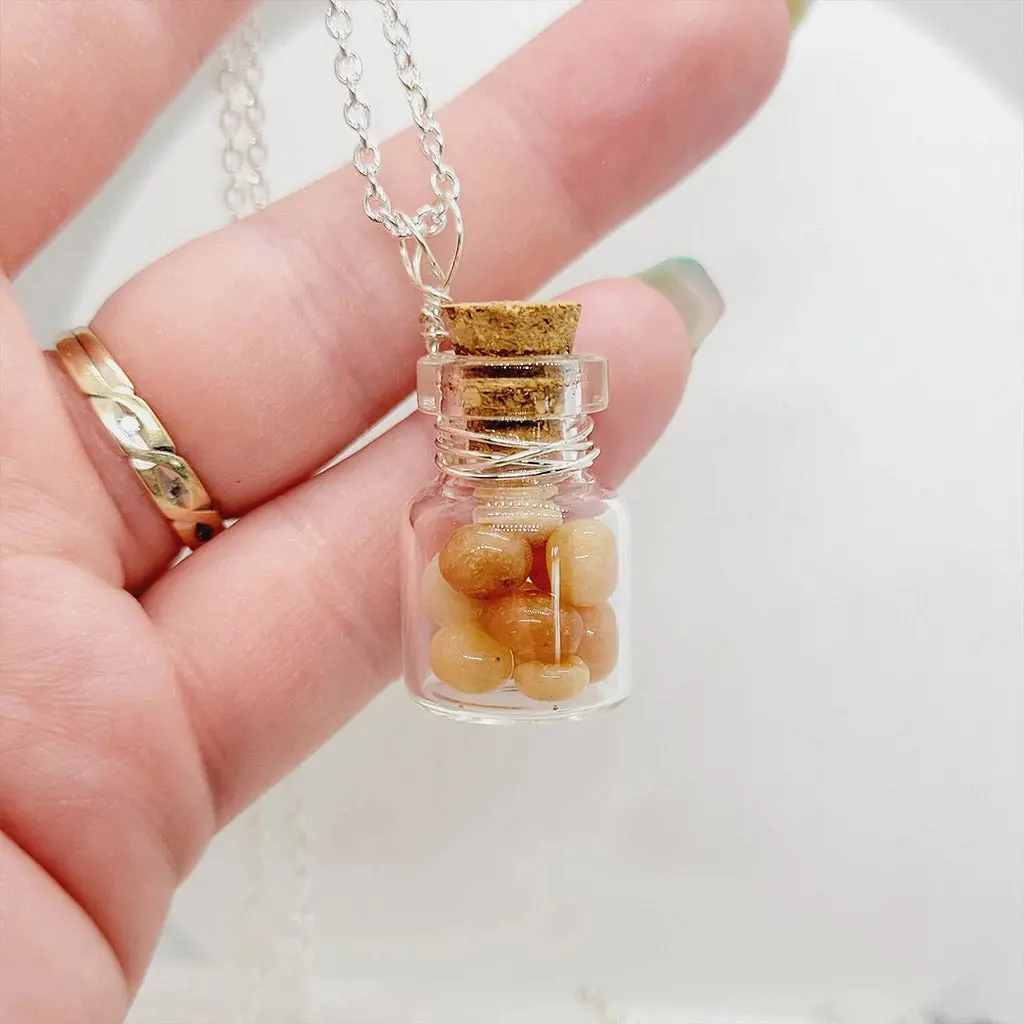 Wishing Bottle Necklace - Red Adventurine 2