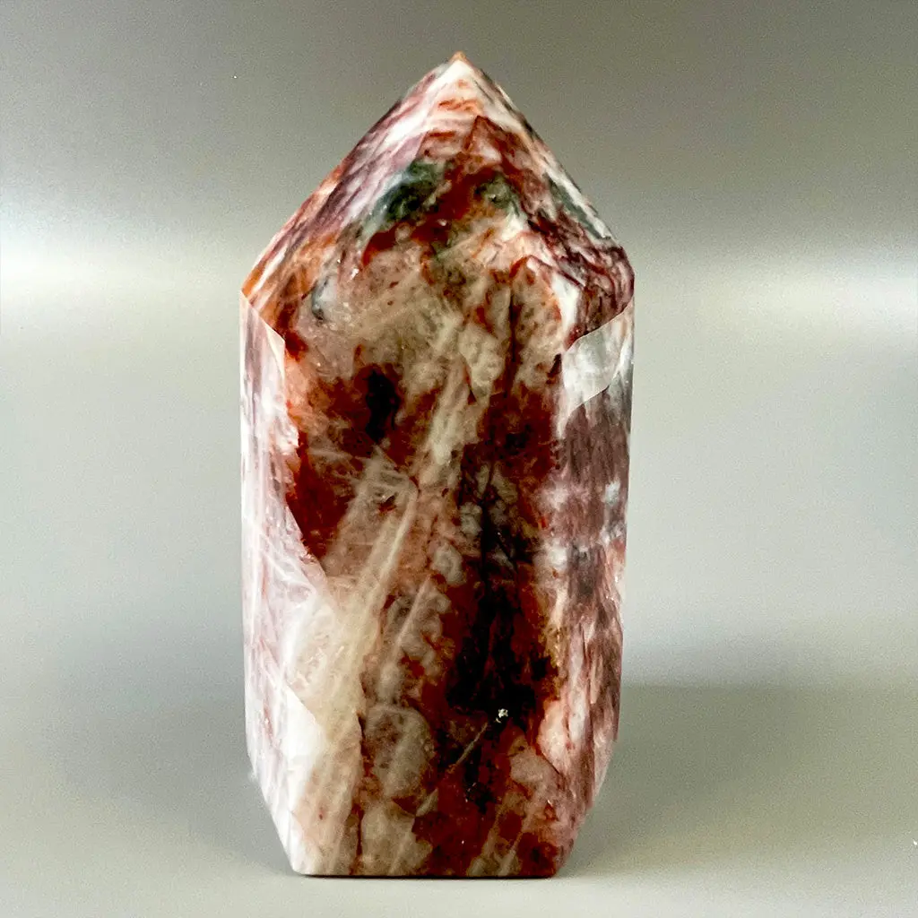 Red Hematoid Fire Quartz Crystal Tower - Ethically Sourced 1