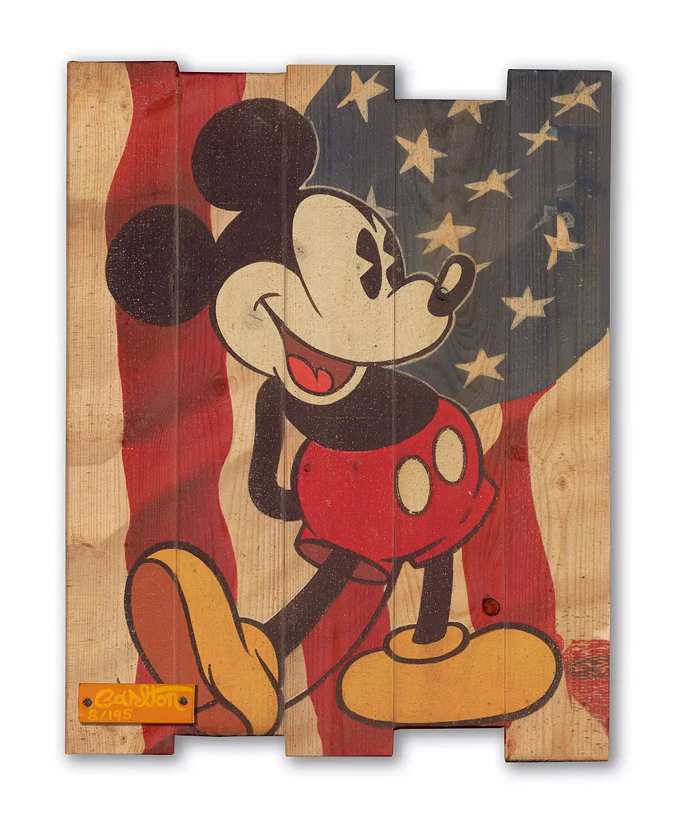 "Red, White & Blue" Limited Edition On Reclaimed Wood By Trevor Carlton 1