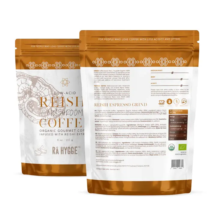 Reishi Mushroom Coffee Espresso Ground 227 G / 8 Oz - Ra Hygge 2