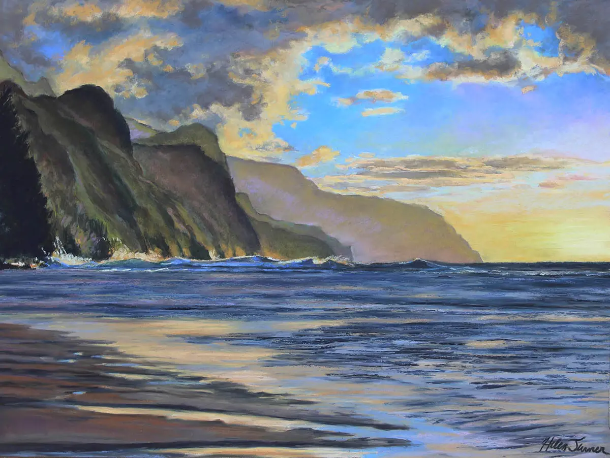 Rising Surf On The Pali By Helen Turner 1