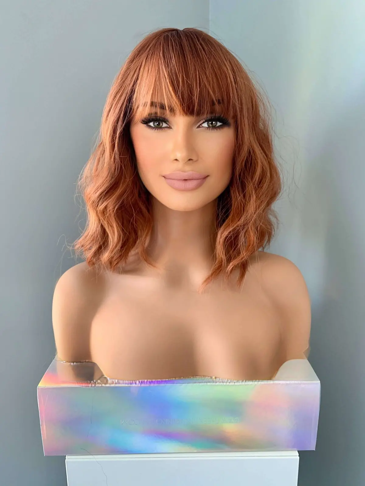Robin Short Auburn Body Wave Wig With Bangs 1