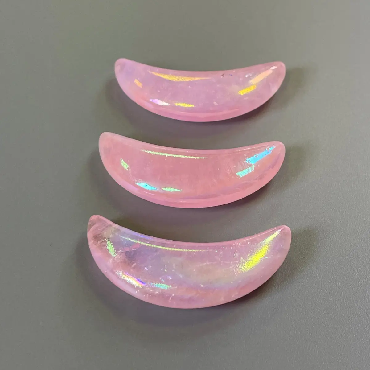 Pink Aura Quartz Moon 1