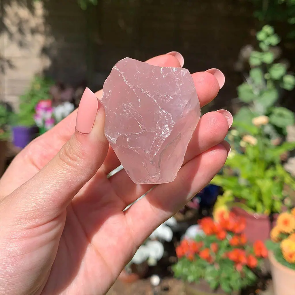 Rose Quartz Rough High Grade Crystal Chunks 2