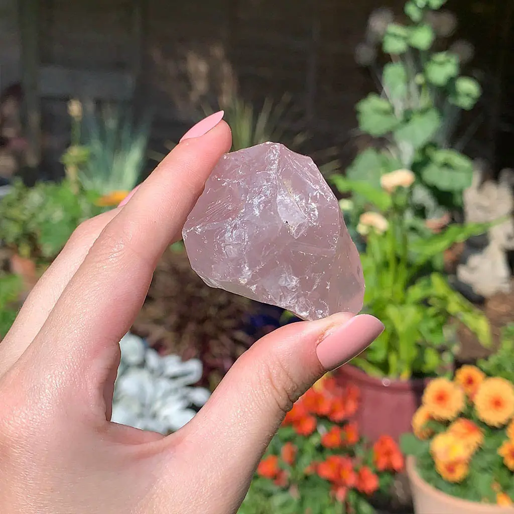 Rose Quartz Rough High Grade Crystal Chunks 3
