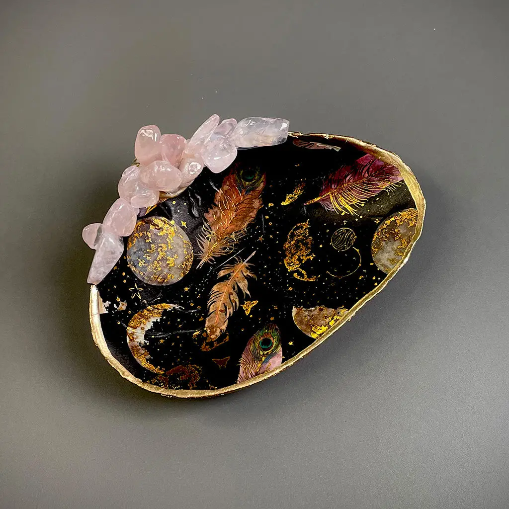 Rose Quartz Shell In Black 2