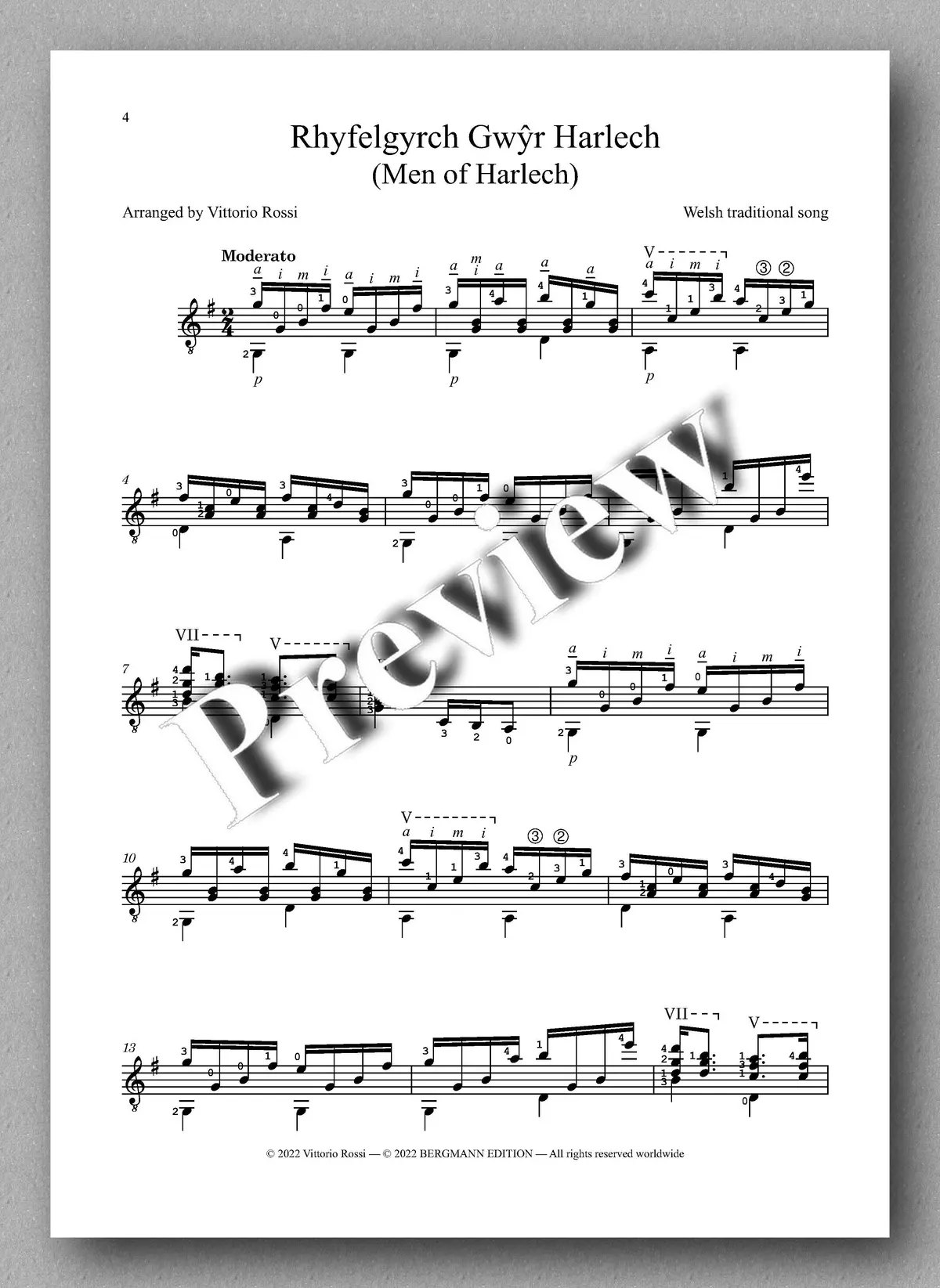 Rossi, Music For The Classical Guitar Dedicated To Wales 2