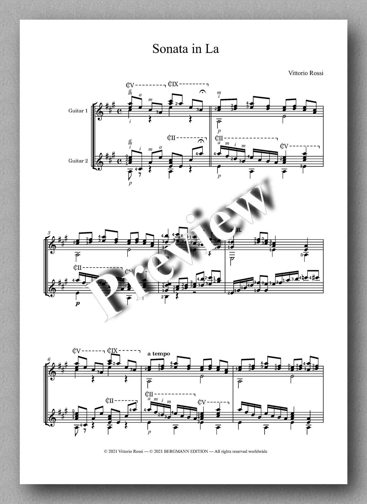 Rossi, Sonata In La 2