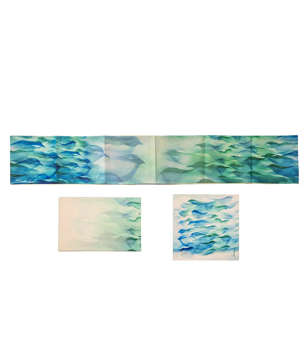 "Blue Birds" Table Runner Set By Sabado 1