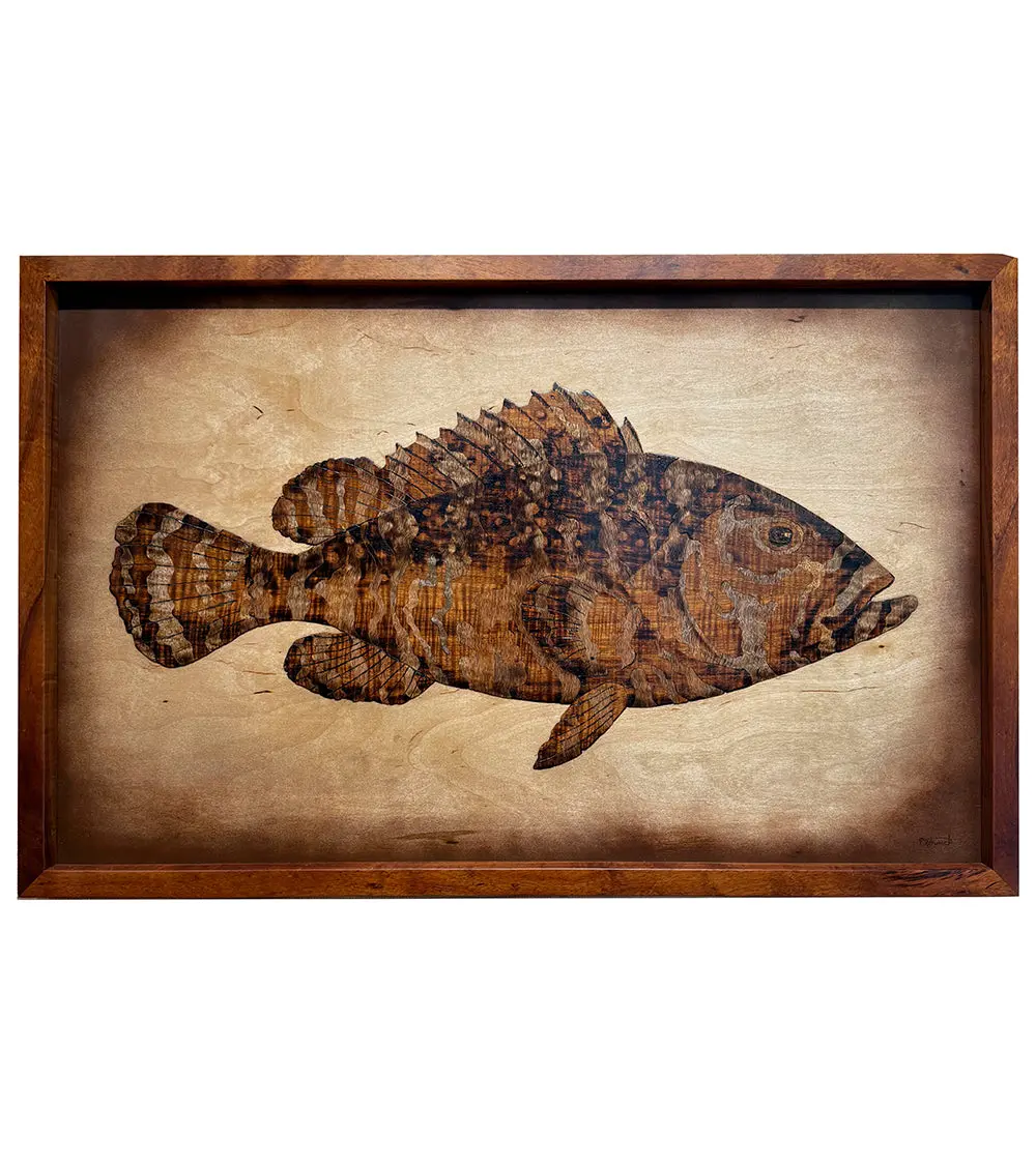 "Hapu 4" Marquetry Wall Art By Paul Schurch 1