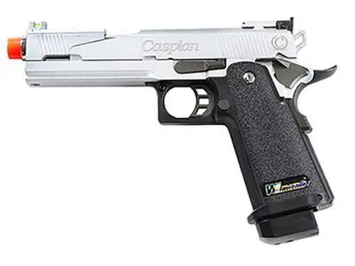 We Hi-Capa 5.1 Dragon Gas Bb Pistol - Silver W-Rubber Grips 1