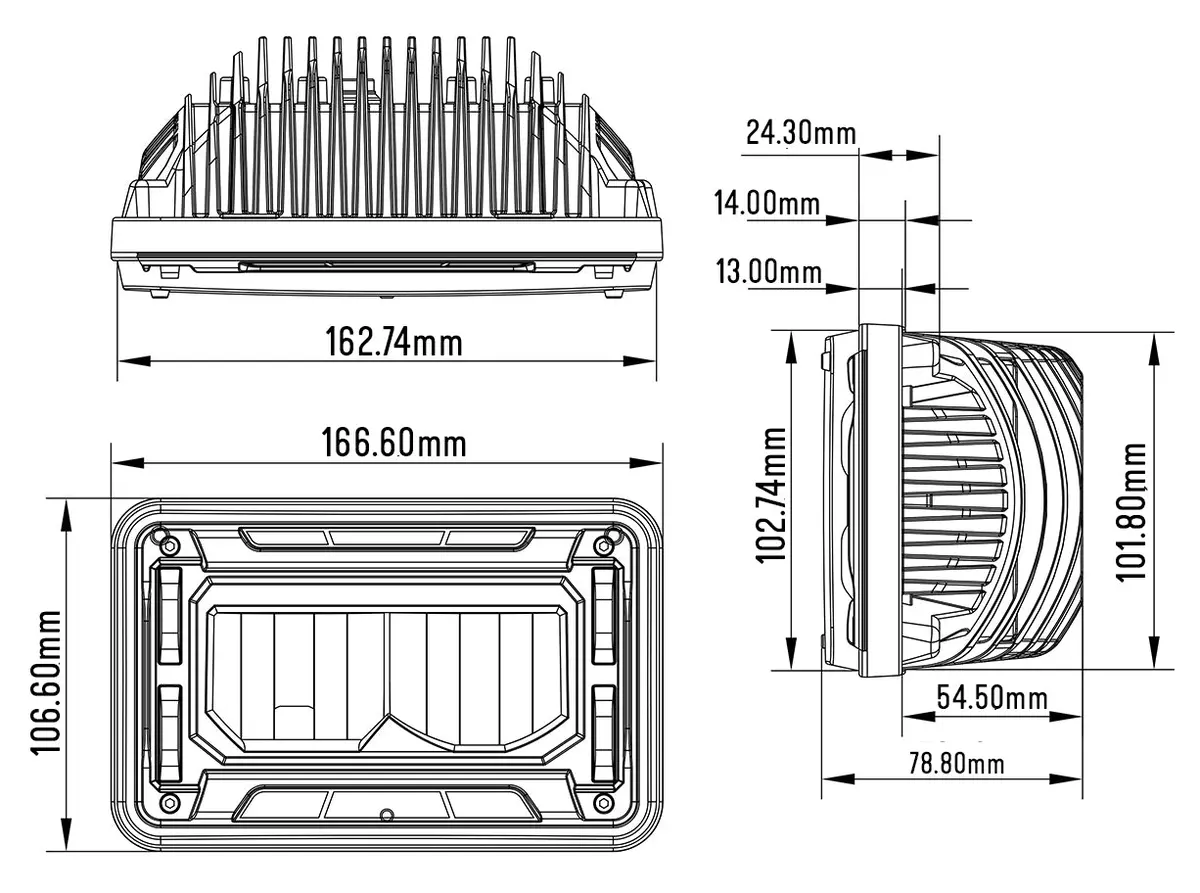 Speeddemon 4X6 Dot/Sae Sealed Beam Replacement Headlight - High Beam 2