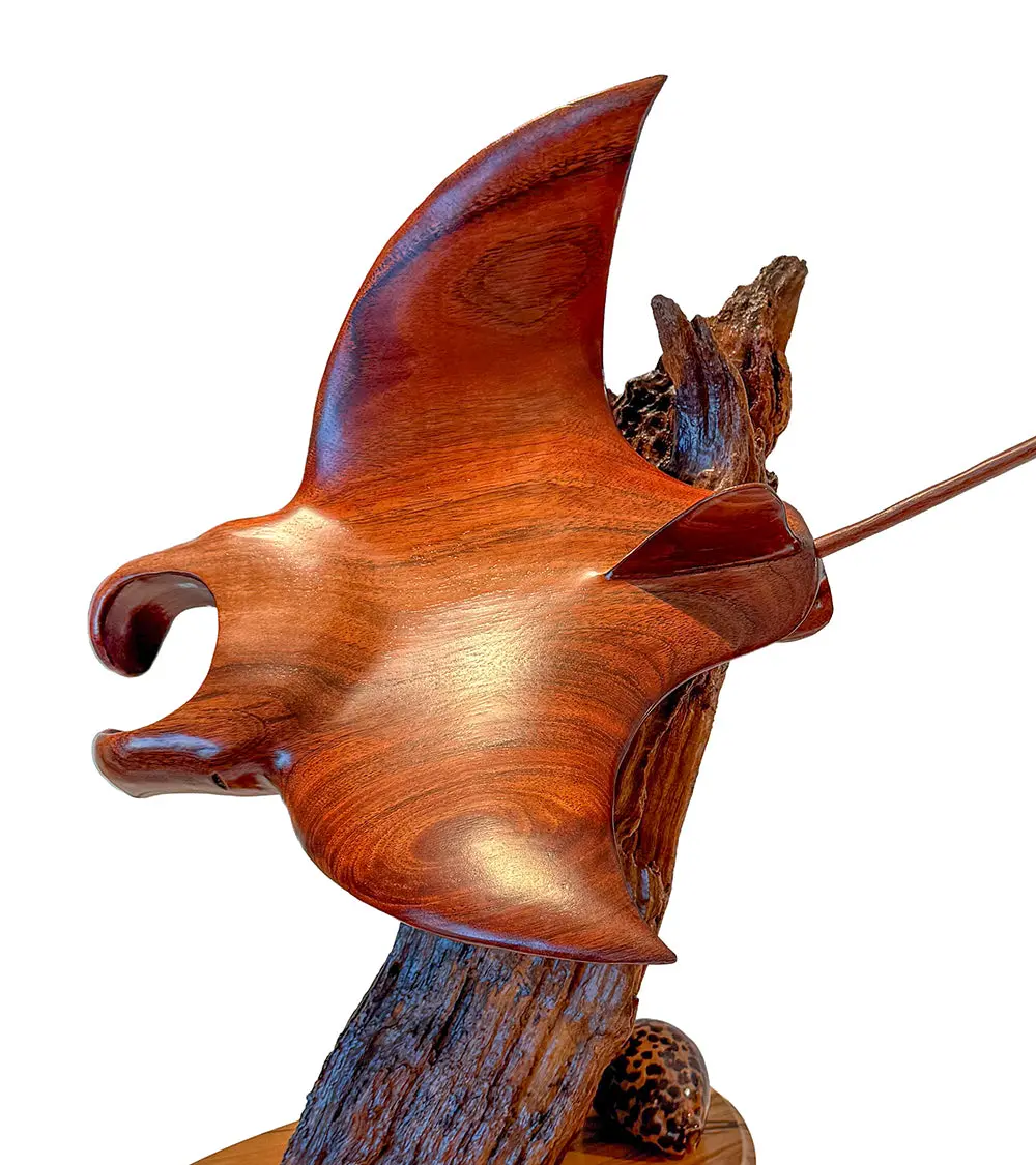 Koa Wood Sculpture "Wing N' Wing" By Craig Nichols 1