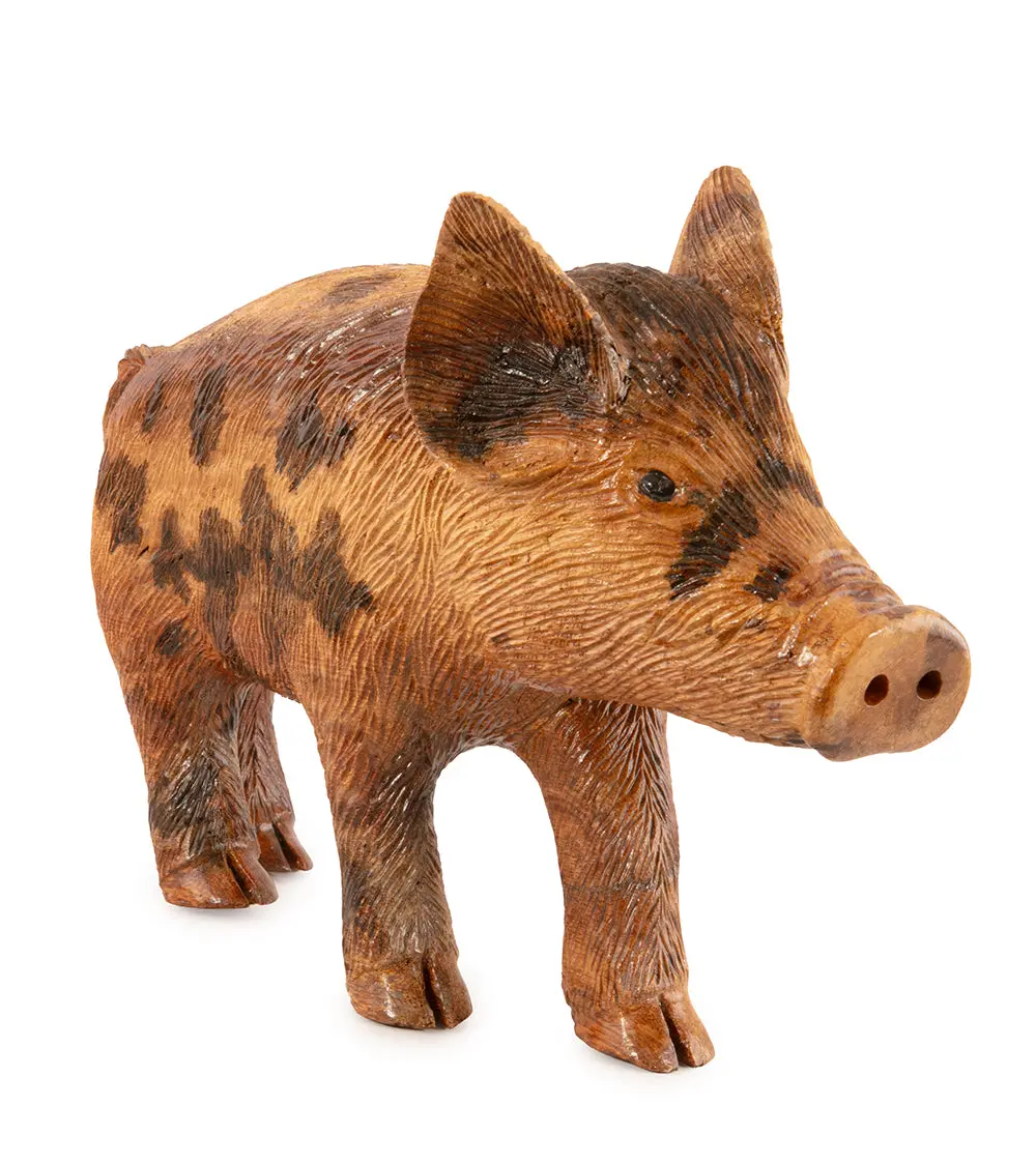Koa Wood Sculpture "Spotted Pig" By Craig Nichols 1