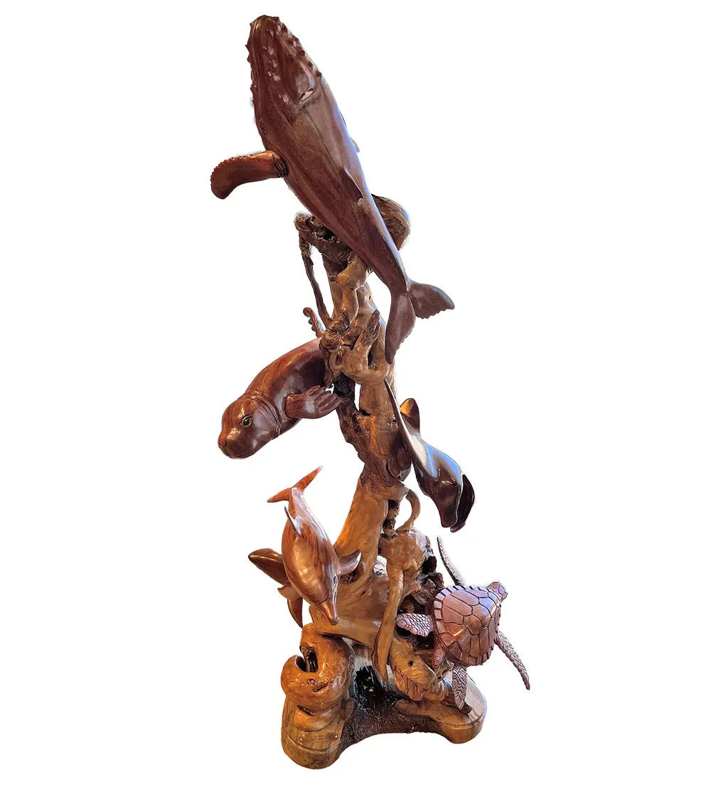 Koa Wood Sculpture "Ocean Medley" By Craig Nichols 1