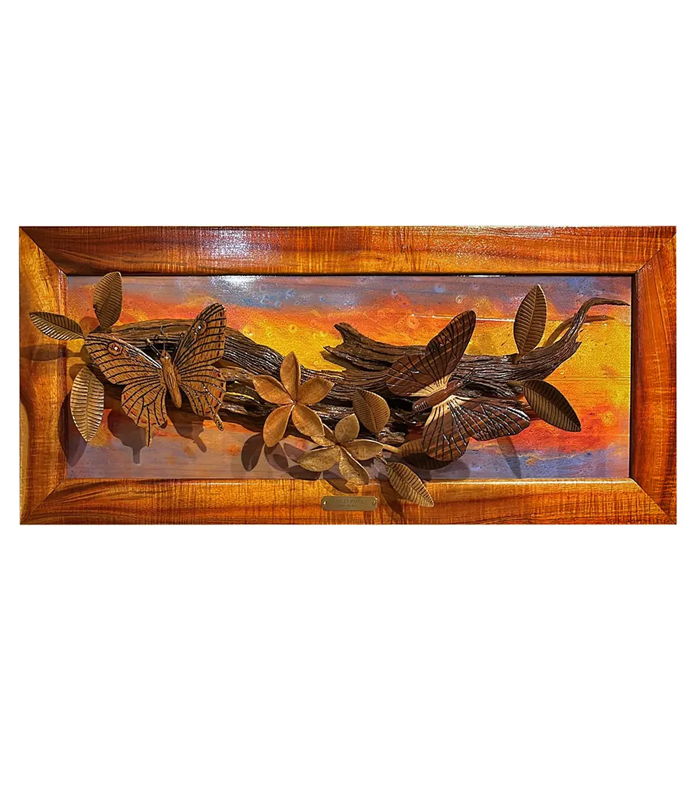 Framed Wood Sculpture "Sunset Pausee" By Craig Nichols 1