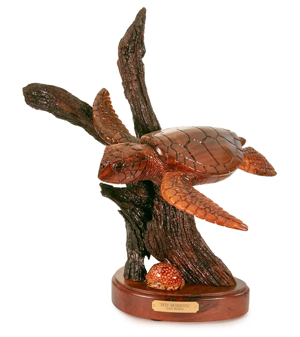 Koa Wood Sculpture "Reef Residents" By Craig Nichols 1