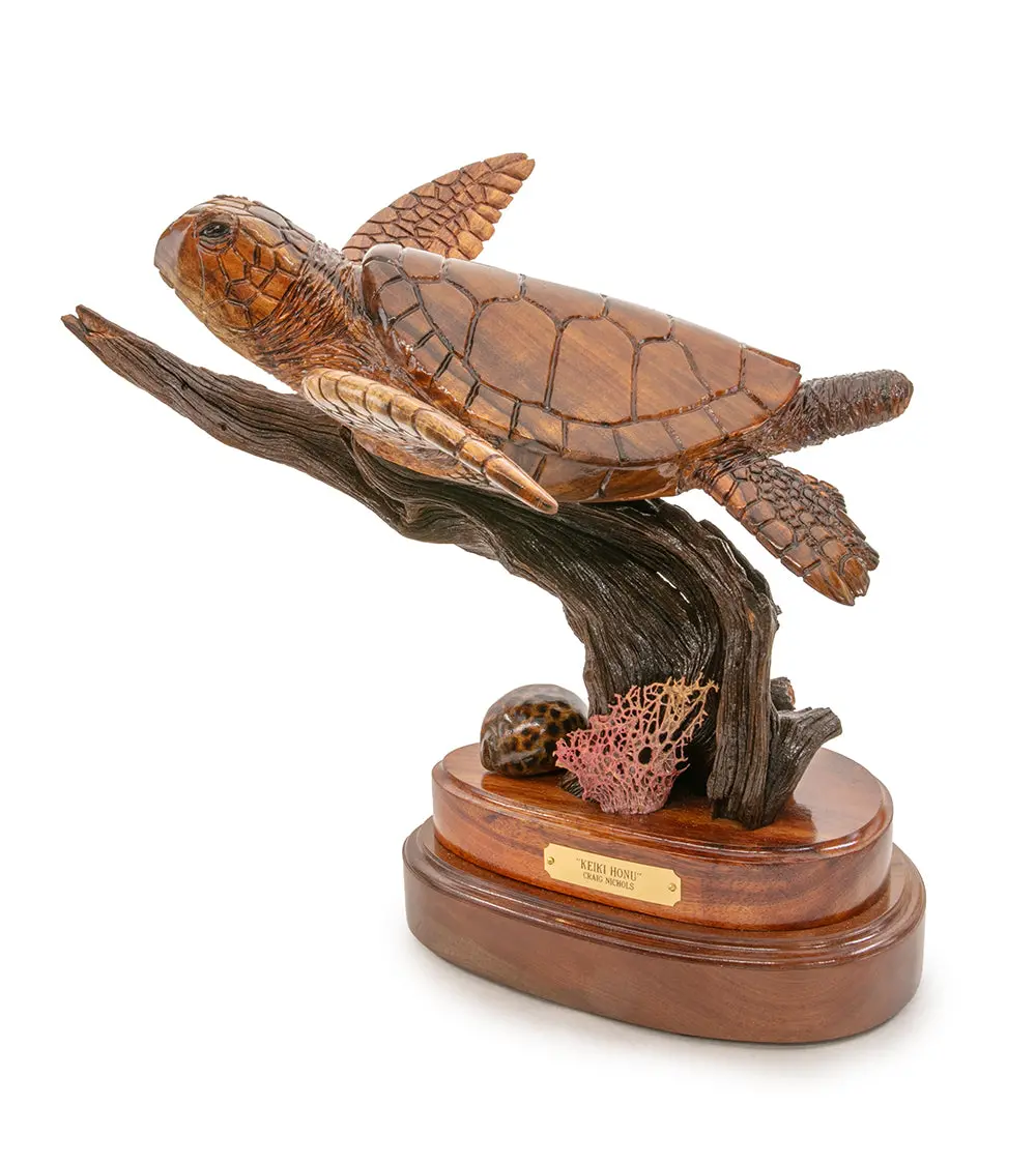 Wood Sculpture "Keiki Honu" By Craig Nichols 1