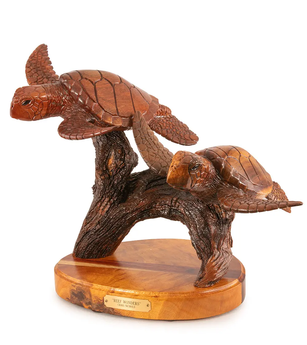 Koa Wood Sculpture "Reef Wonders" By Craig Nichols 1