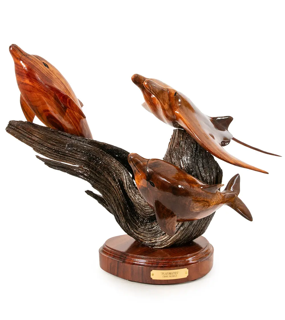 Wood Sculpture "Playmates" By Craig Nichols 2