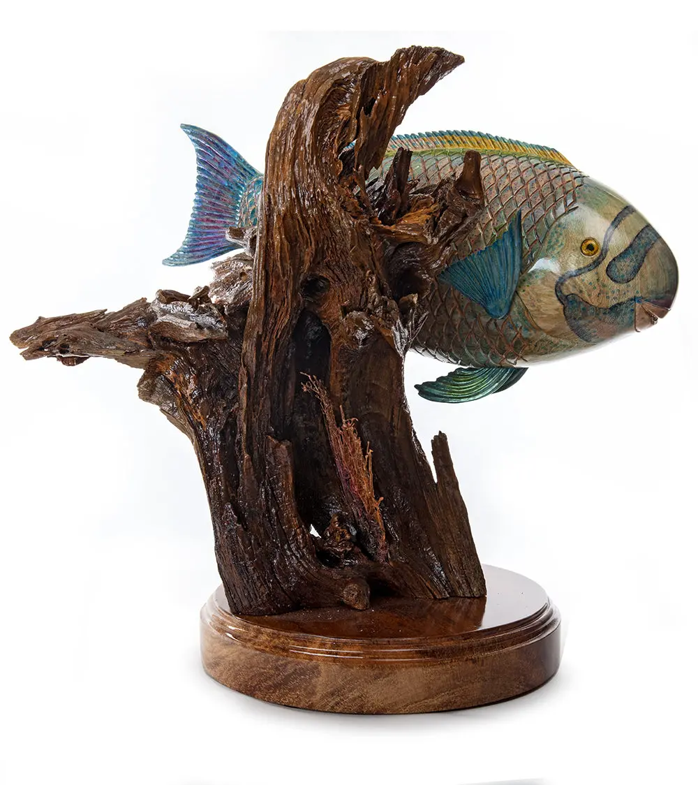 Wood Sculpture "Uhu-Uliuli 27577" By Craig Nichols 2
