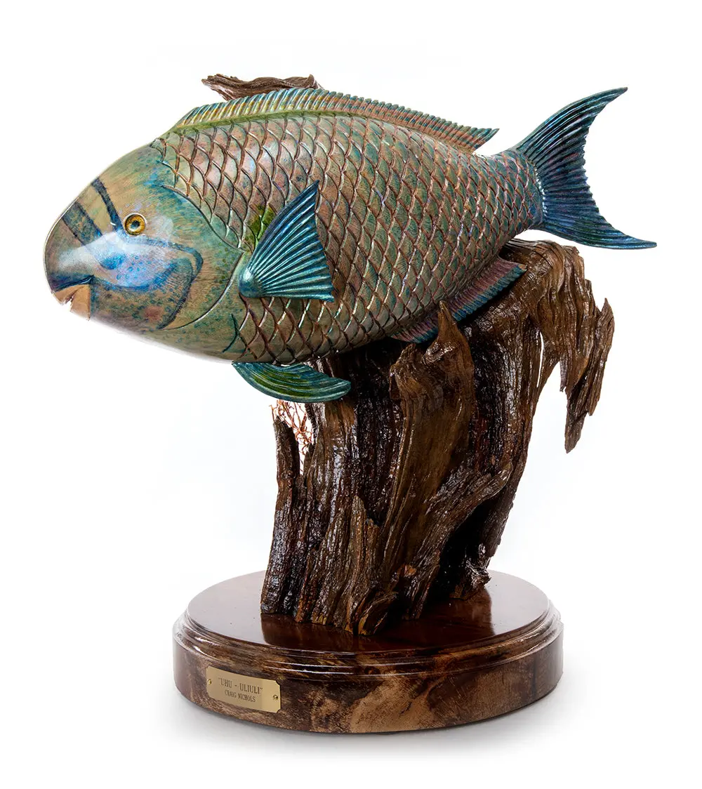 Wood Sculpture "Uhu-Uliuli 27577" By Craig Nichols 1