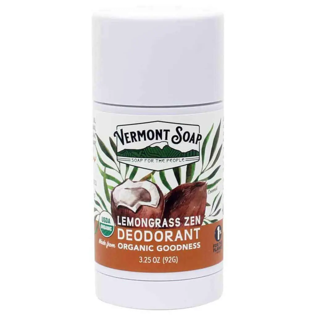 Lemongrass Zen Organic Deodorant 3.25Oz / 92G - Vermont Soap 1