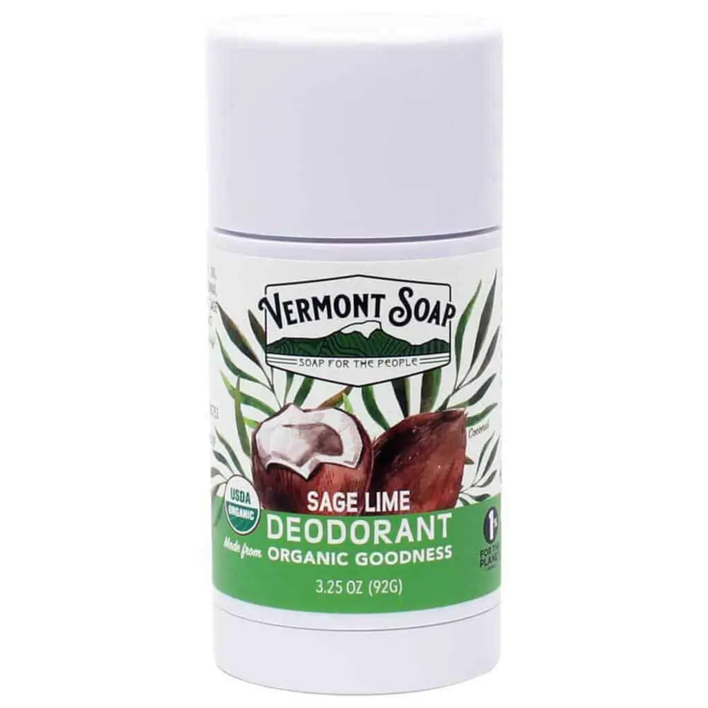 Sage Lime Organic Deodorant 3.25Oz / 92G - Vermont Soap 1