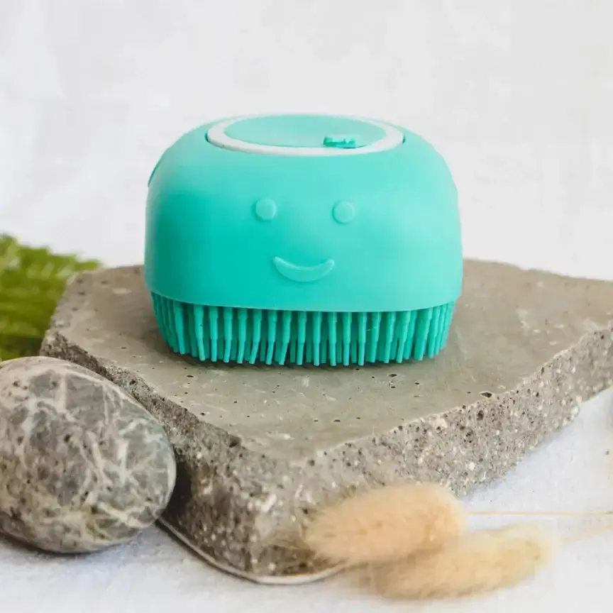 Dog Shampoo Brush – Paws Right There | Bath & Grooming Tool 1