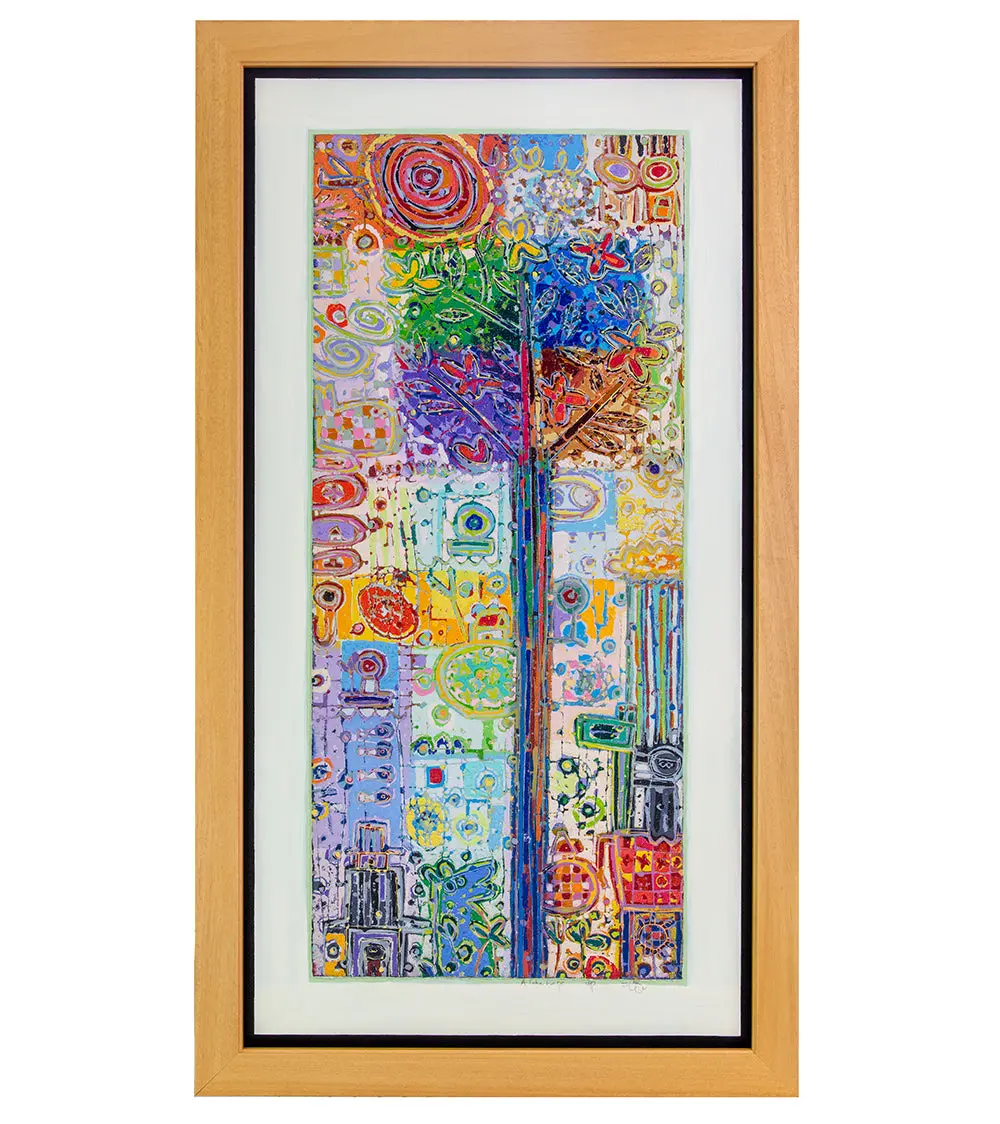Framed Woodblock Print 'Aloha Hope' by Seung Lee