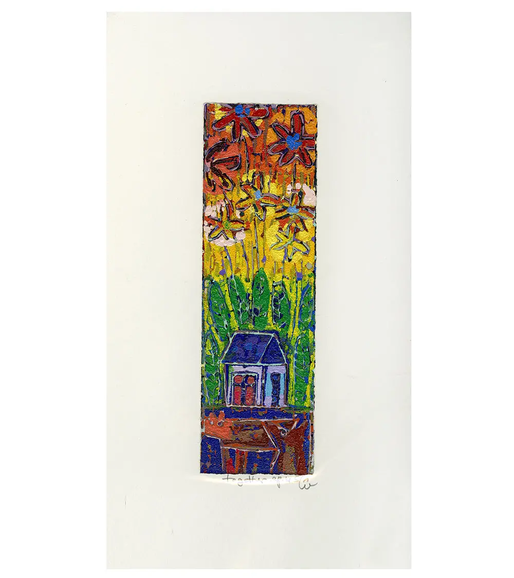 Original Woodblock Painting "Together" By Seung Lee 1