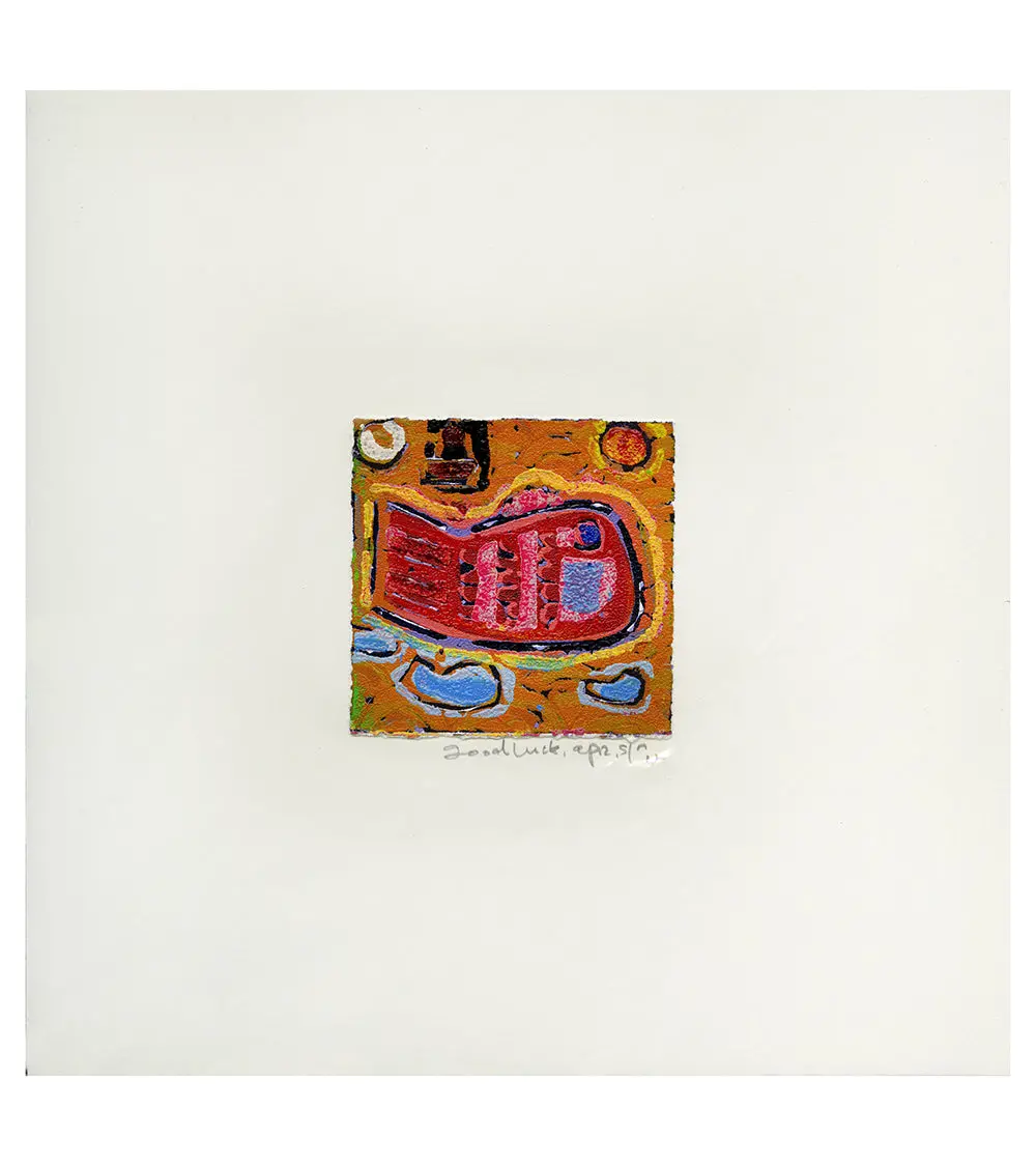 Original Woodblock Painting "Good Luck" By Seung Lee 2