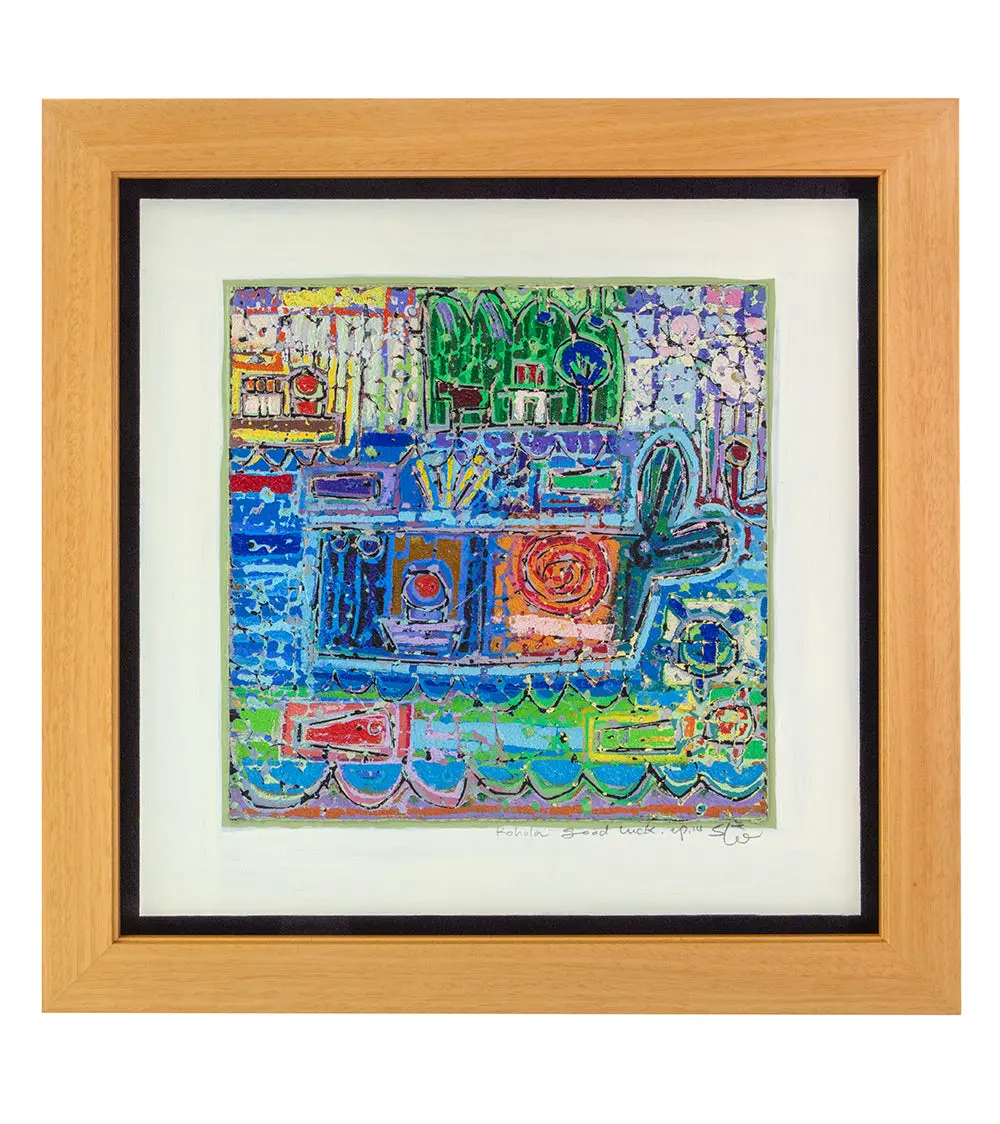 Original Woodblock Painting "Kohola Good Luck" By Seung Lee 1
