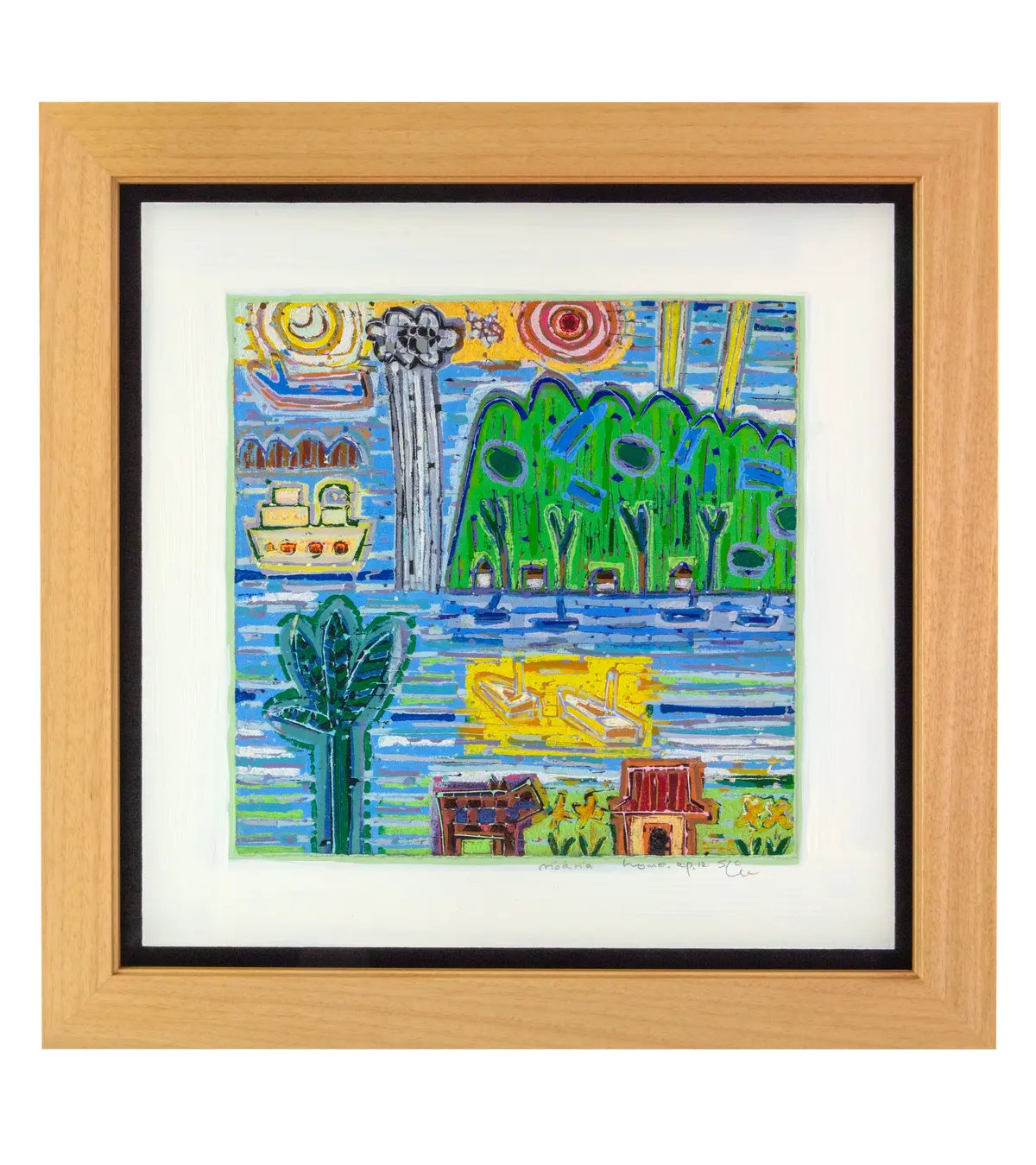 Original Woodblock Painting "Moana Home" By Seung Lee 1