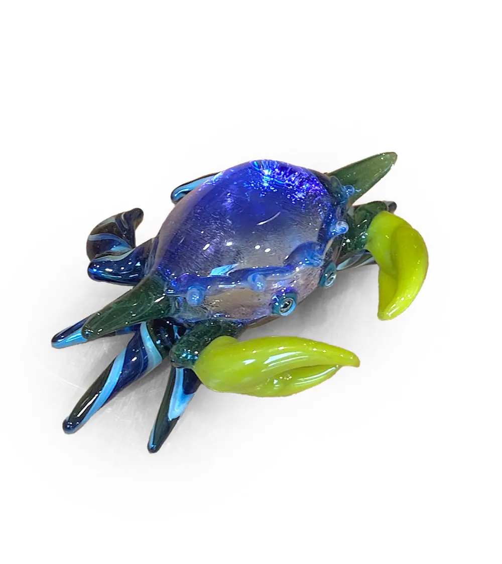 Glass Sculpture "Smallcrab" By Luke Olsen 1
