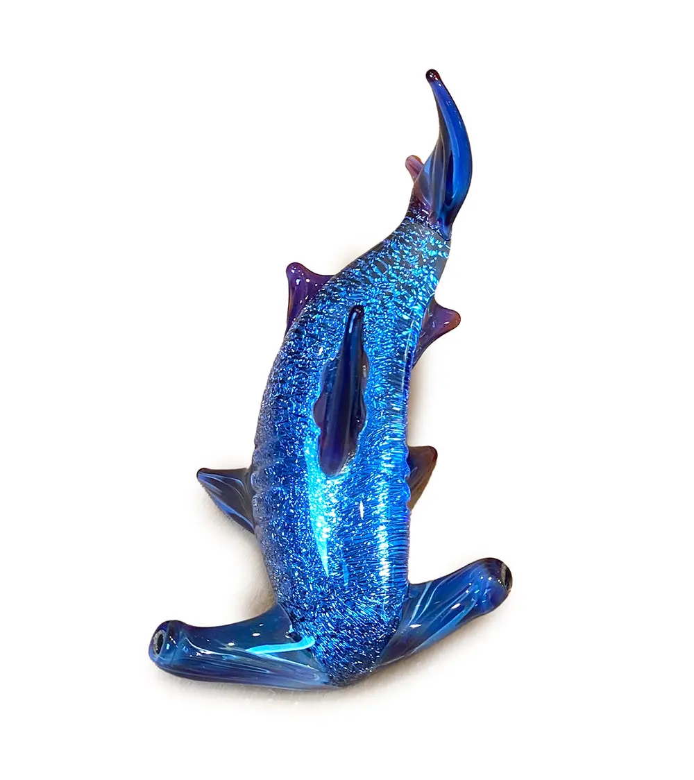 Glass Sculpture "Small Hammerhead" By Luke Olsen 1