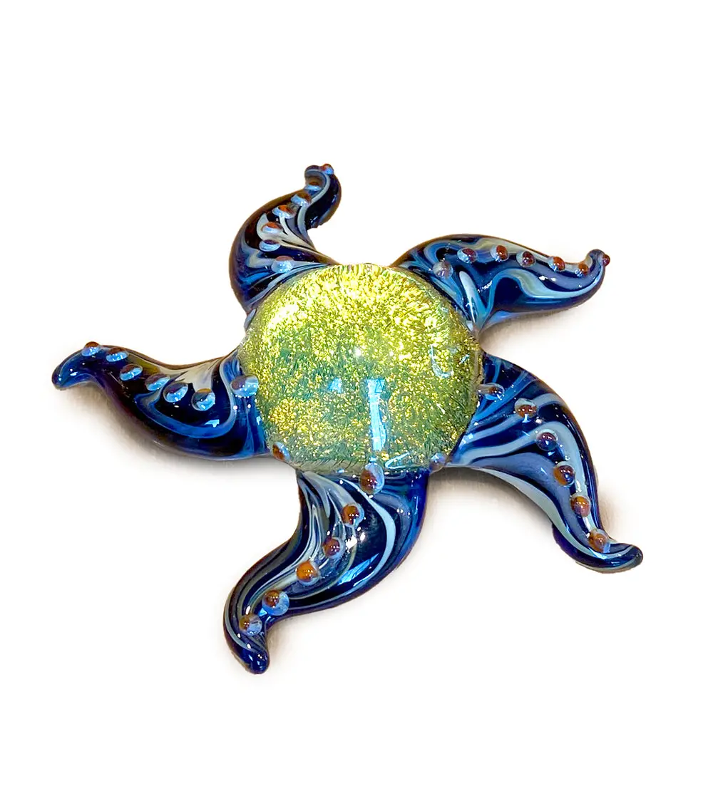 Glass Sculpture "Small Starfish" By Luke Olsen 1