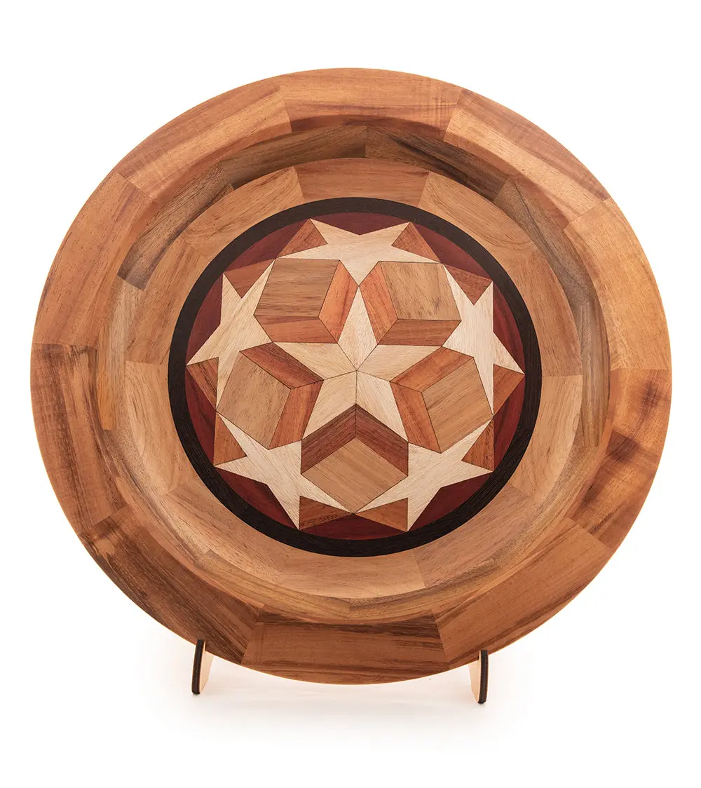 Segmented Koa Platter "Seeing Stars 415" 20" By Mark And Karen Stebbins 1