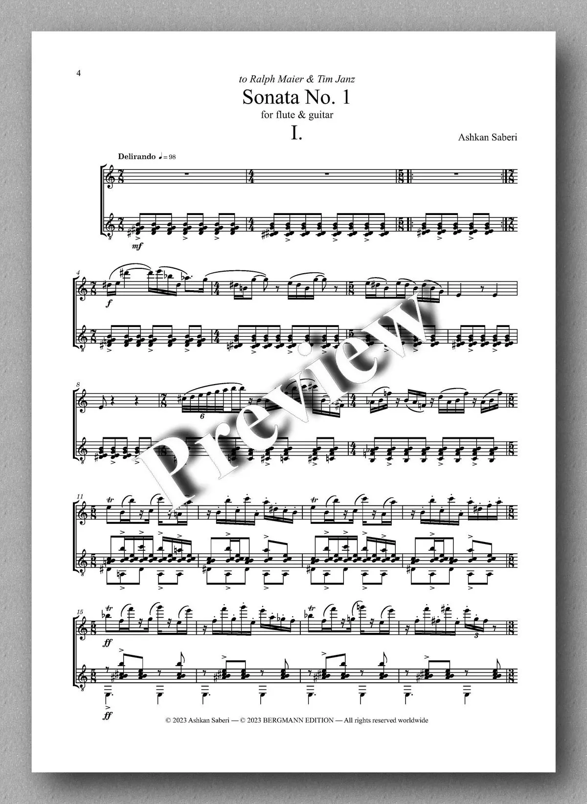Saberi, Sonata No. 1 2