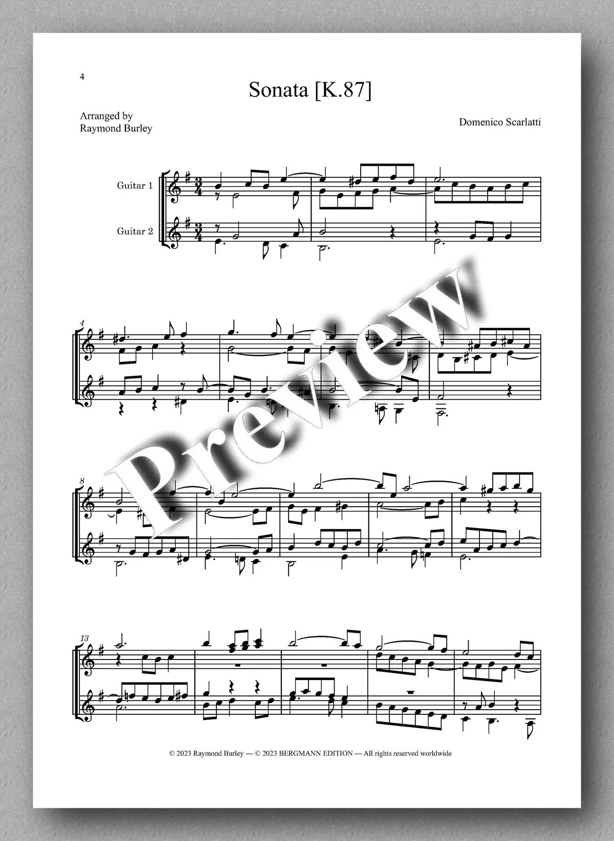 Scarlatti-Burley, Sonata K.87 - Duet 2