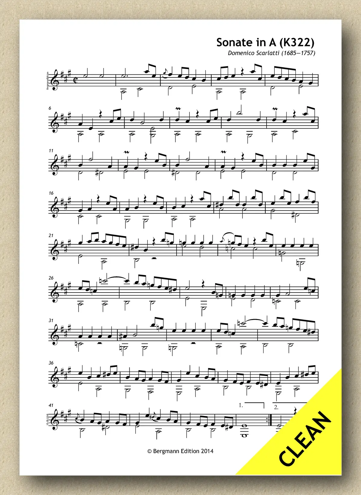 Scarlatti K 322, Sonate In A (Pdf) 2
