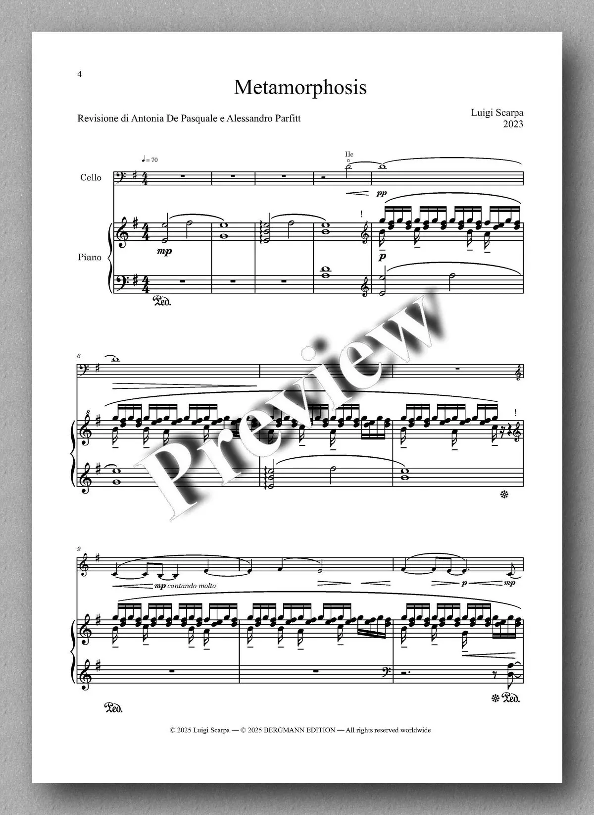 Scarpa, Metamorphosis (Cello And Piano) 2