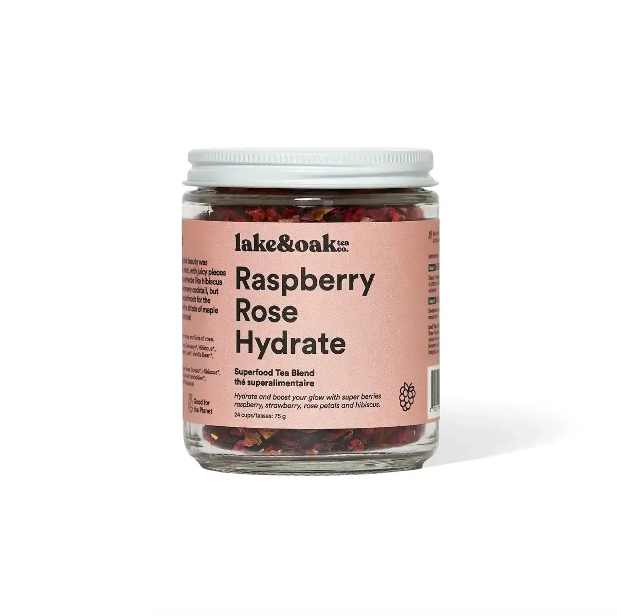 Raspberry Rose Hydrate – Superfood Tea Blend (75G) | Lake & Oak 1
