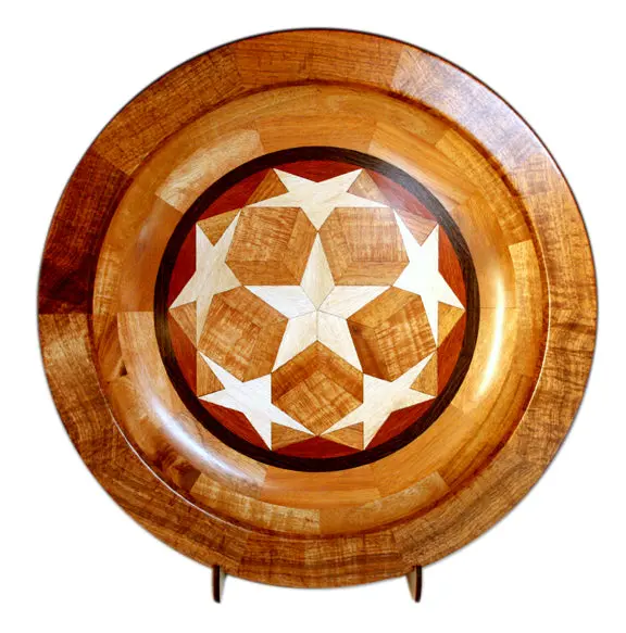 Segmented Koa Platter "Seeing Stars 334" 20" By Mark And Karen Stebbins 1