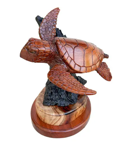 Koa Wood Sculpture "Island Adventurer" By Craig Nichols 1