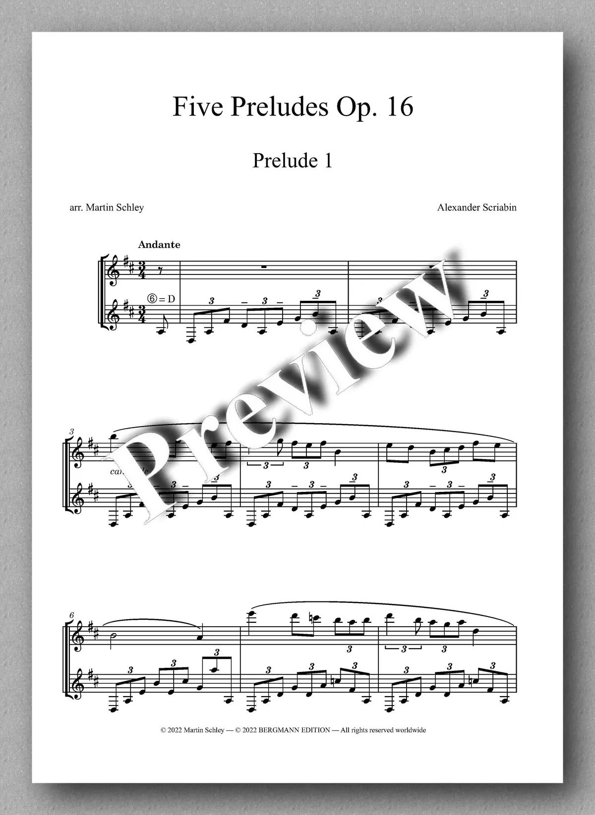 Scriabin-Schley, Five Preludes, Op. 16 2