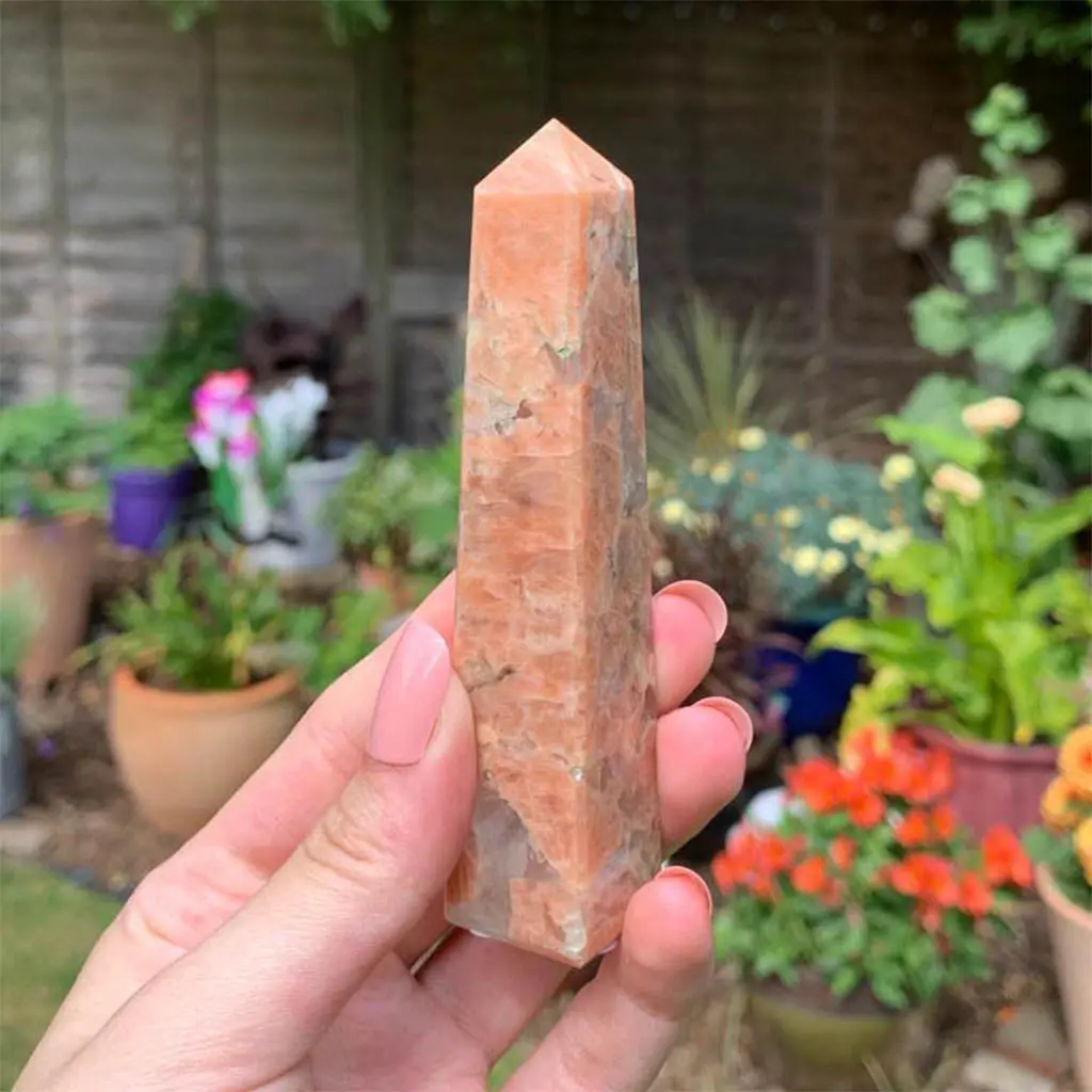 Peach Moonstone With Smoky Quartz Tower 2